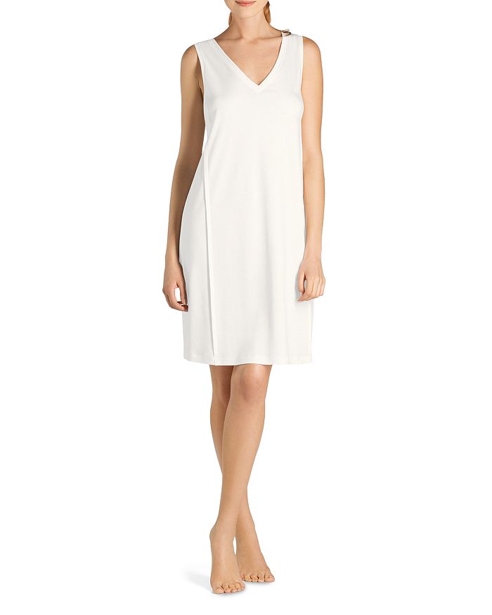 Shop Hanro Pure Essence Tank Gown In Off White
