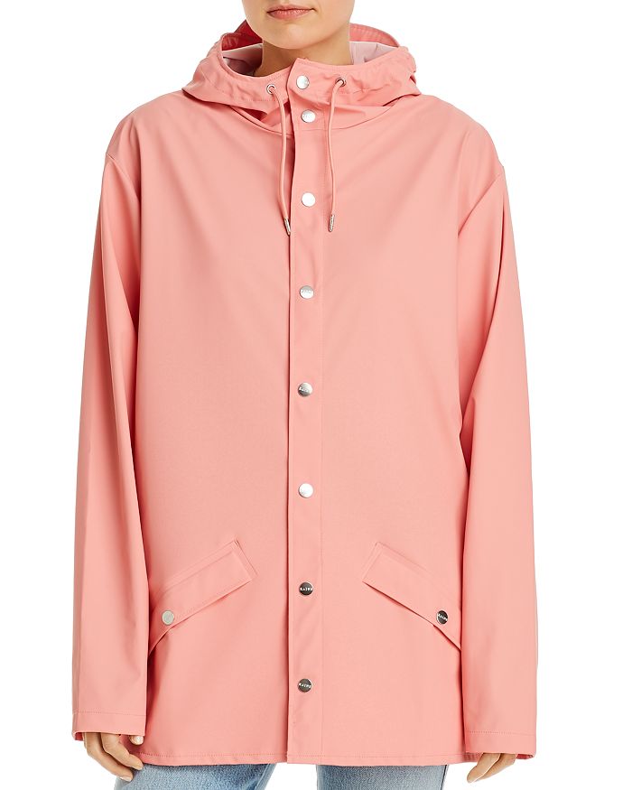 Rains Lightweight Hooded Rain Jacket In Coral