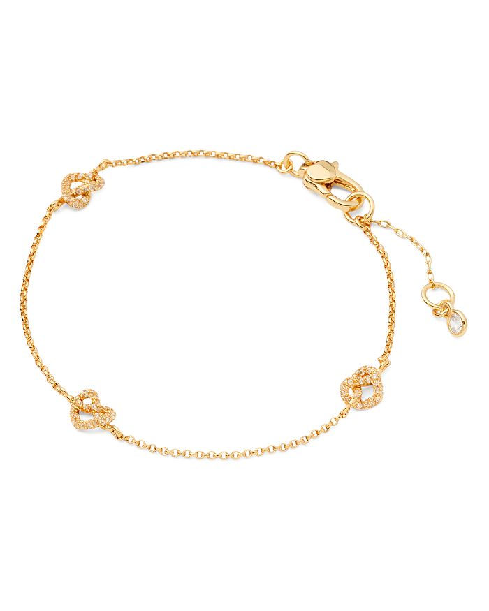 Kate Spade New York Loves Me Knot Pave Knot Chain Bracelet In Gold