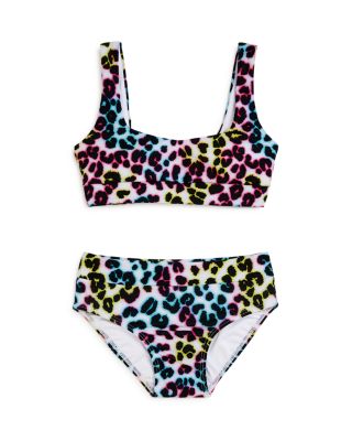 girls leopard print swimsuit