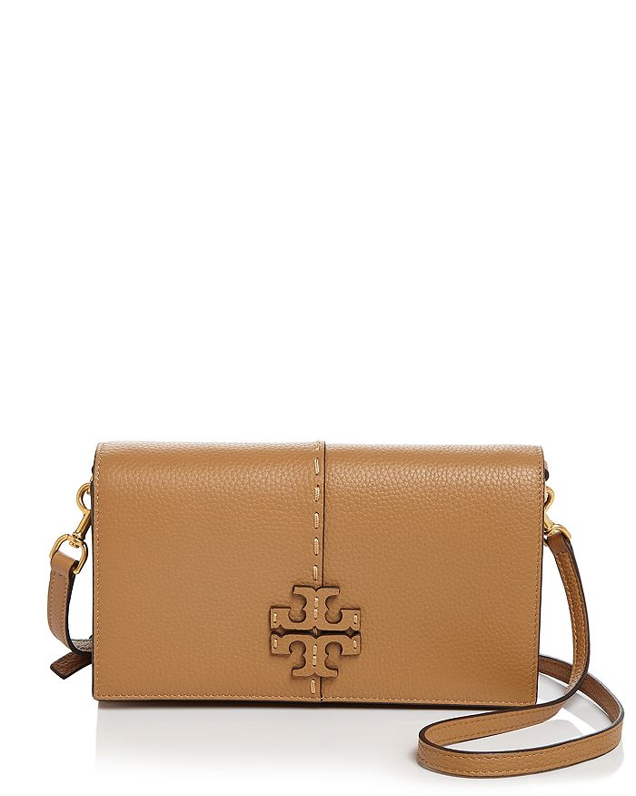 Tory Burch Mcgraw Leather Crossbody Wallet In Tiramisu