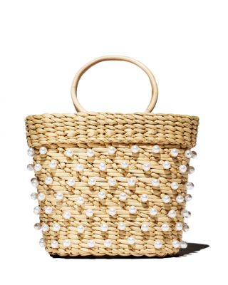 POOLSIDE - Embellished Straw Mini Tote