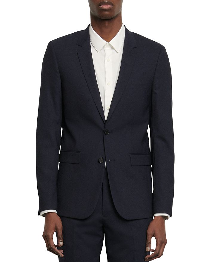 Shop Sandro Travel Slim Fit Suit Jacket In Navy Blue