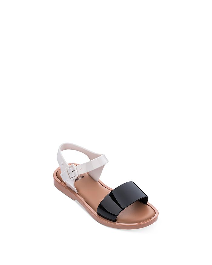Mini Melissa Mar Glitter Jelly Sandal In Black/white