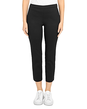 Shop Theory Treeca Linen Blend Cropped Pants In Black