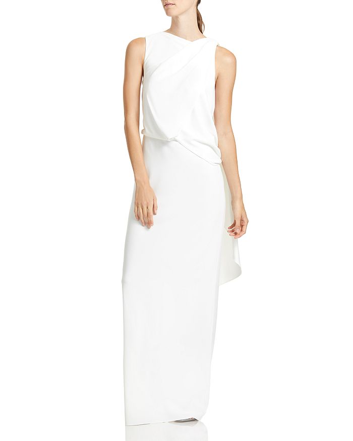 HALSTON Asymmetric Draped Gown | Bloomingdale's