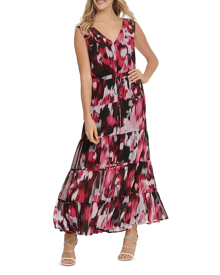DKNY Printed Tiered Dress,P0BBXDKR