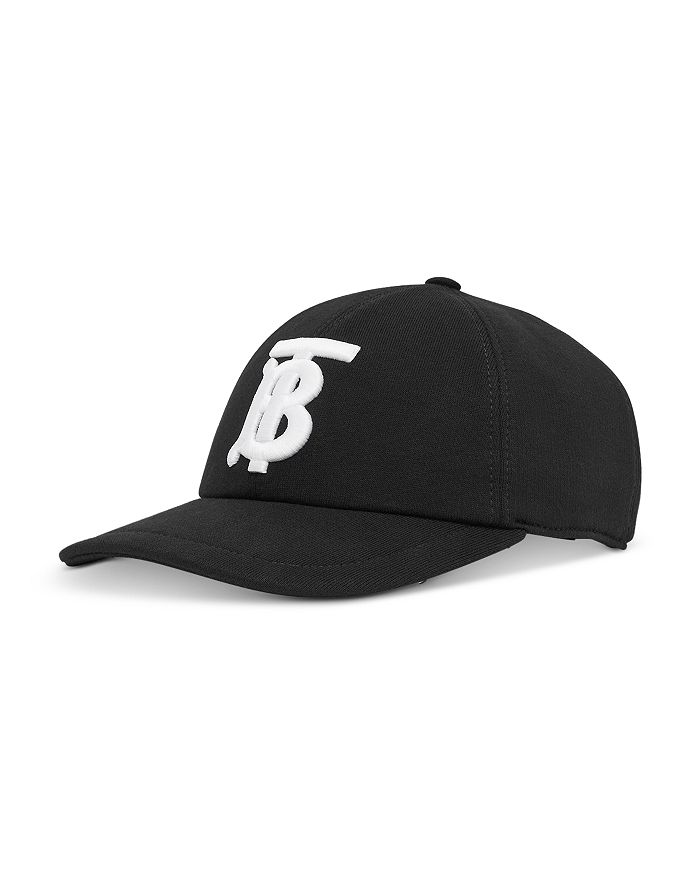 Burberry Black Tb Logo Embroidered Cotton Baseball Cap 