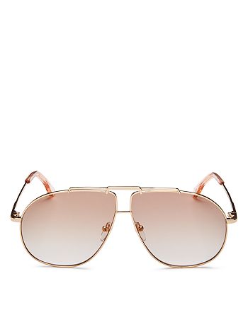 Le Specs Luxe Unisex Brow Bar Aviator Sunglasses, 62mm | Bloomingdale's