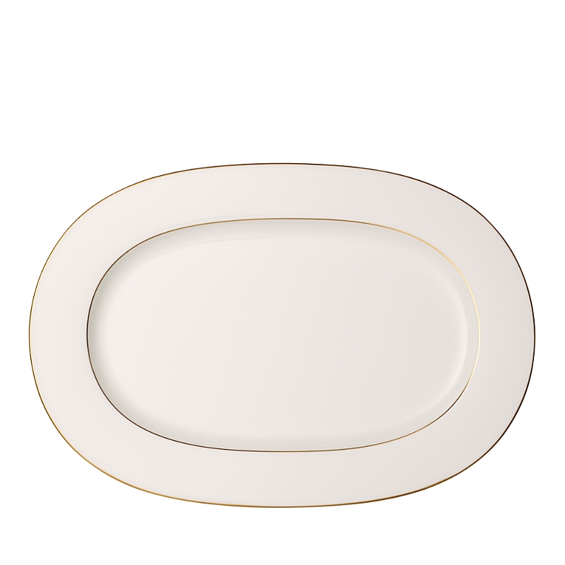 Villeroy & Boch Anmut Gold Oval Platter In White