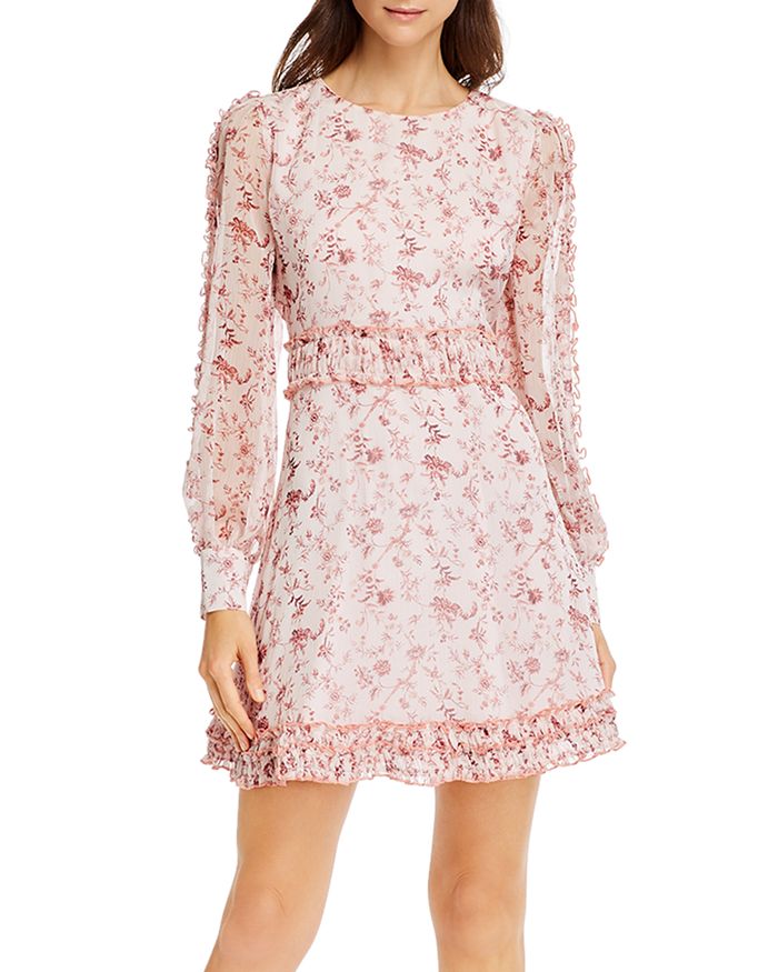 Aqua Toile Floral Print Dress - 100% Exclusive In Ivory/pink