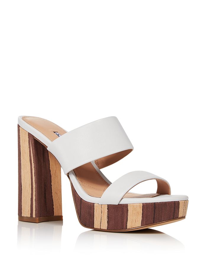 Charles David Women's Jinx High-heel Platform Sandals In White Leather