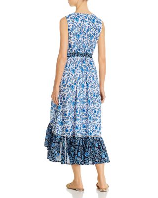 Tommy Bahama Woodblock Printed Ruffled Cover-Up Dress Bloomingdale's