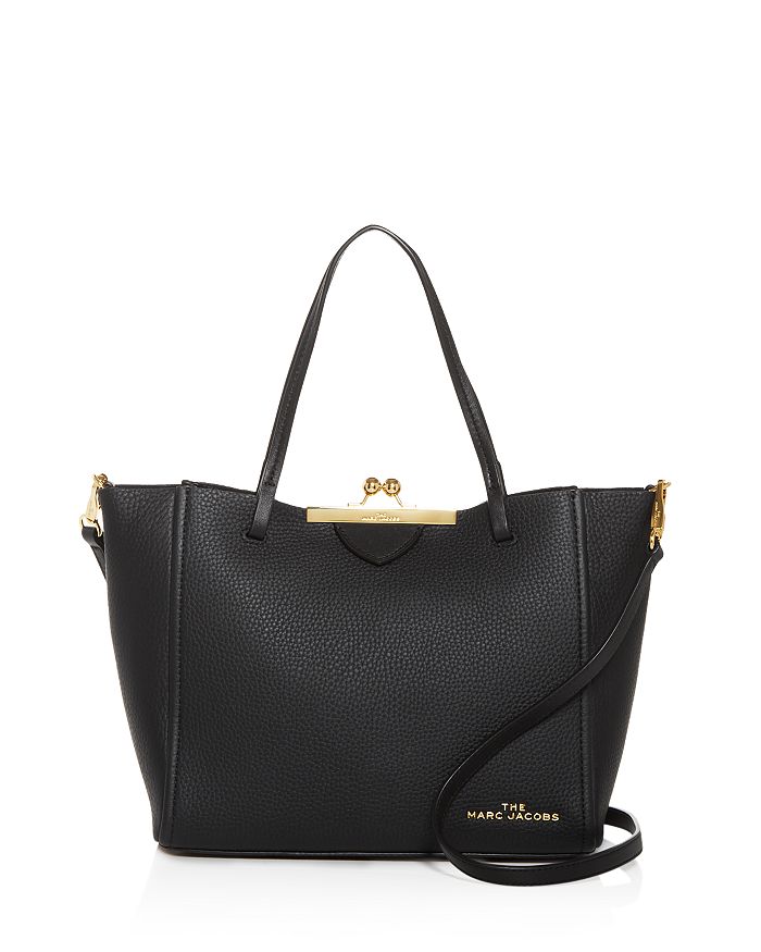 Marc Jacobs The Kiss Lock Mini Leather Tote In Black | ModeSens