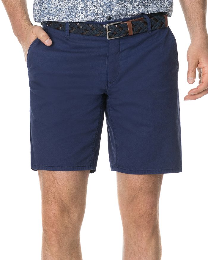 Shop Rodd & Gunn The Peaks Cotton-blend Over-dyed Classic Fit Shorts In Marine