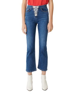 Maje - Paper Lace-Up Cropped Jeans