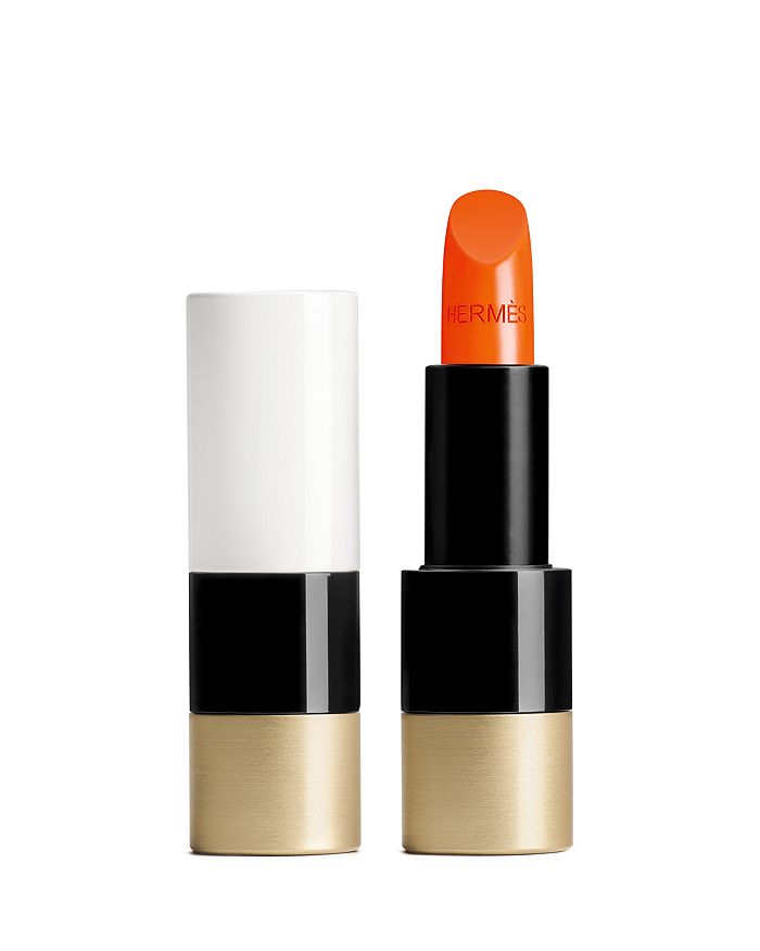 Pre-owned Hermes Rouge , Satin Lipstick In Orange Boîte