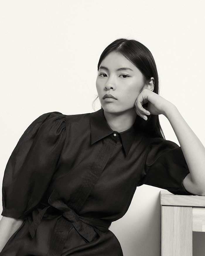 SANDRO IVAN TIE-WAIST SHIRT