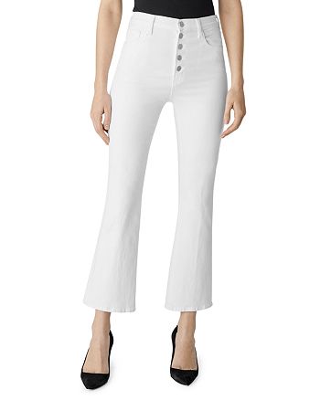 J Brand Lillie High-Rise Ankle Flare Jeans in Blanc | Bloomingdale's