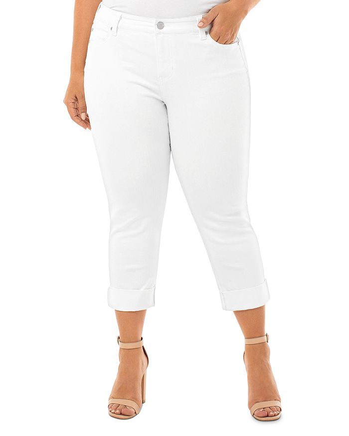 LIVERPOOL LOS ANGELES PLUS CHARLIE CROP JEANS IN BRIGHT WHITE,LY2150QY-W
