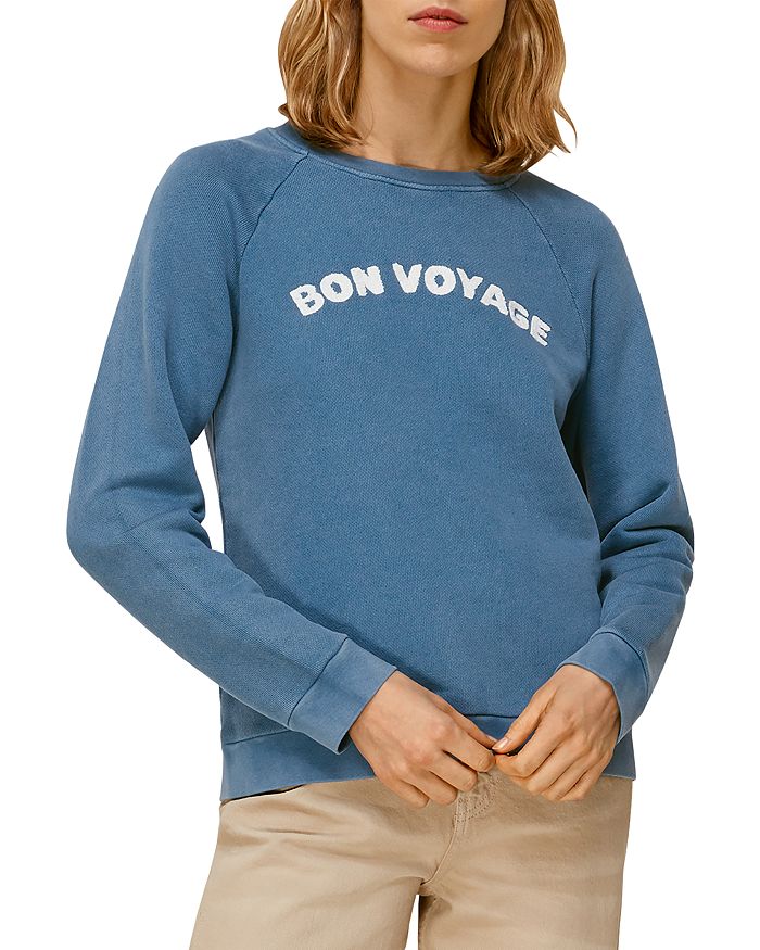 Whistles Bon Voyage Sweatshirt In Pale Blue
