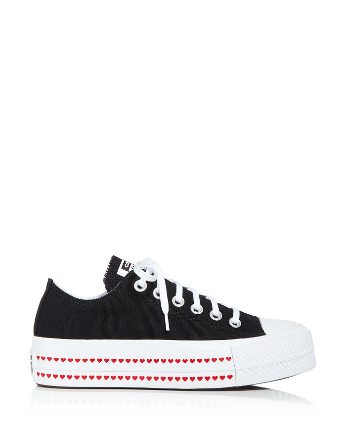 converse chuck taylor lift platform heart black trainers