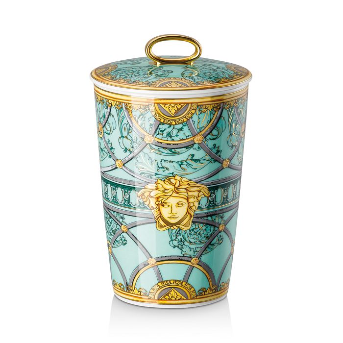 Shop Versace Scala Palazzo Verde Scented Candle In Blue