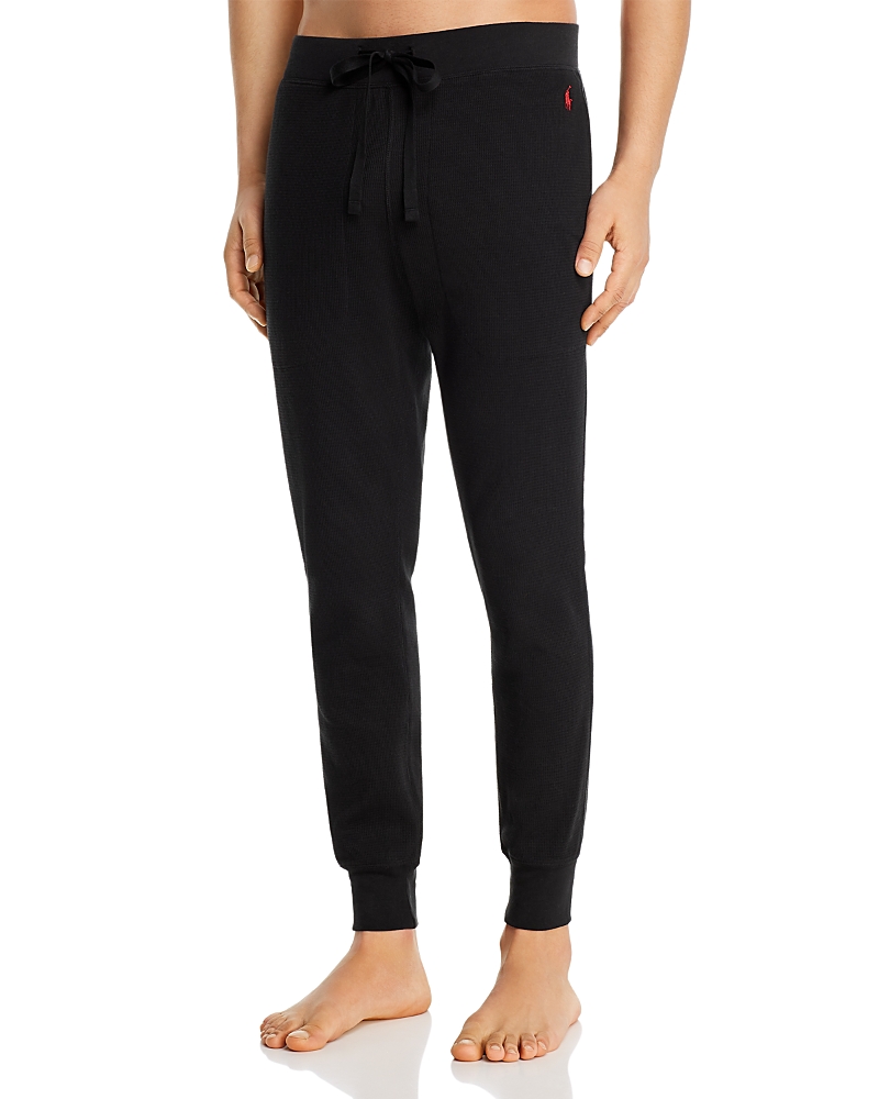 Polo Ralph Lauren Waffle-texture Pajama Jogger Pants In Polo Black