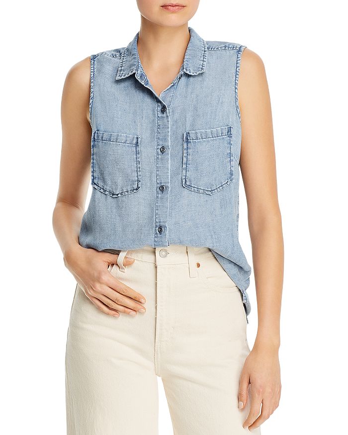 Billy T Sleeveless Ruffled Button-Down Shirt | Bloomingdale's