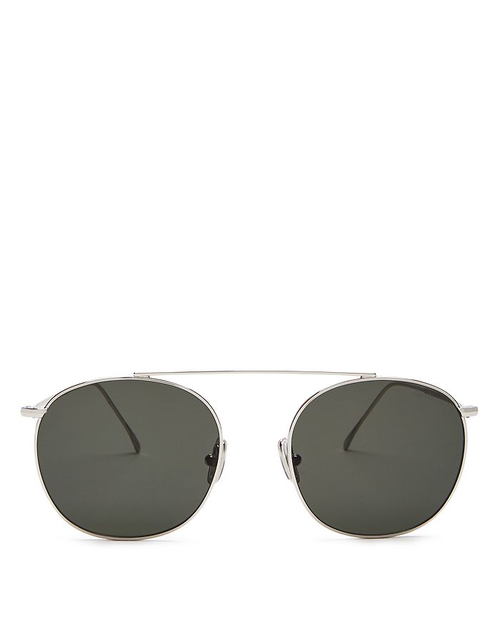 Illesteva Unisex Mykonos Ii Aviator Sunglasses, 53mm In Silver/oliver