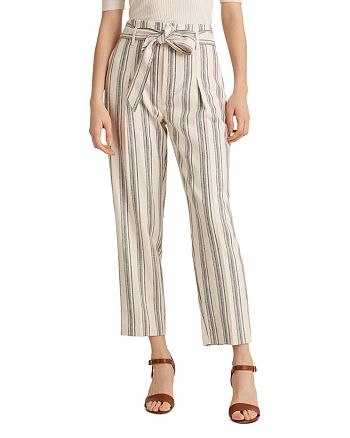Ralph Lauren Striped Belted Pants | Bloomingdale's