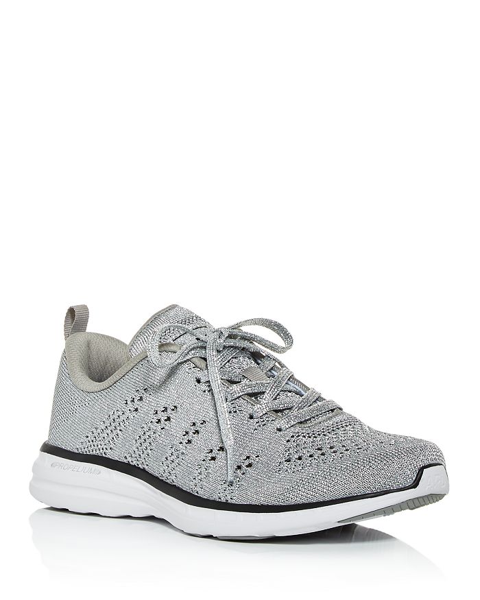 Apl Athletic Propulsion Labs Athletic Propulsion Labs Women's Techloom Pro Low-top Sneakers In Silver/black/white