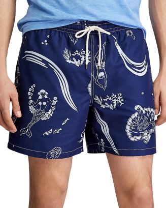 Polo Ralph Lauren Traveler Mermaid Print Swim Trunks | Bloomingdale's