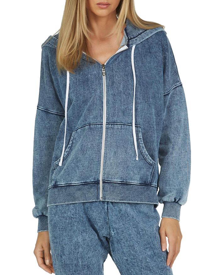 Denim discount look hoodie