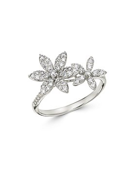 Bloomingdale's - Diamond Double Flower Statement Ring in 14K White Gold, 0.55 ct. t.w. - 100% Exclusive