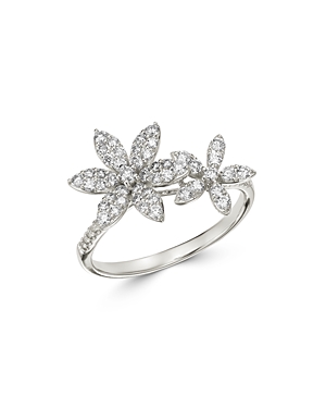Bloomingdale's Diamond Double Flower Statement Ring in 14K White Gold, 0.55 ct. t.w. - 100% Exclusiv
