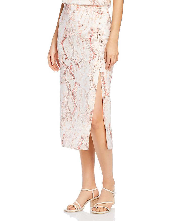 cupcakes and cashmere Fairfax Snake Print Satin Midi Skirt | Bloomingdale's