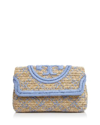 Tory Burch Fleming Soft Small Straw Clutch | Bloomingdale's