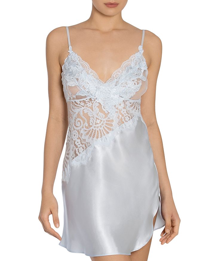 JONQUIL ASYMMETRIC LACE CHEMISE NIGHTGOWN,EEN011