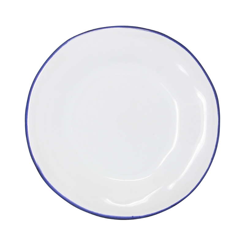 Vietri Aurora Edge Dinner Plate In White