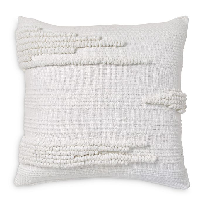 Shop Dkny Pure Textured Stripe Decorative Pillow, 20 X 20 In White
