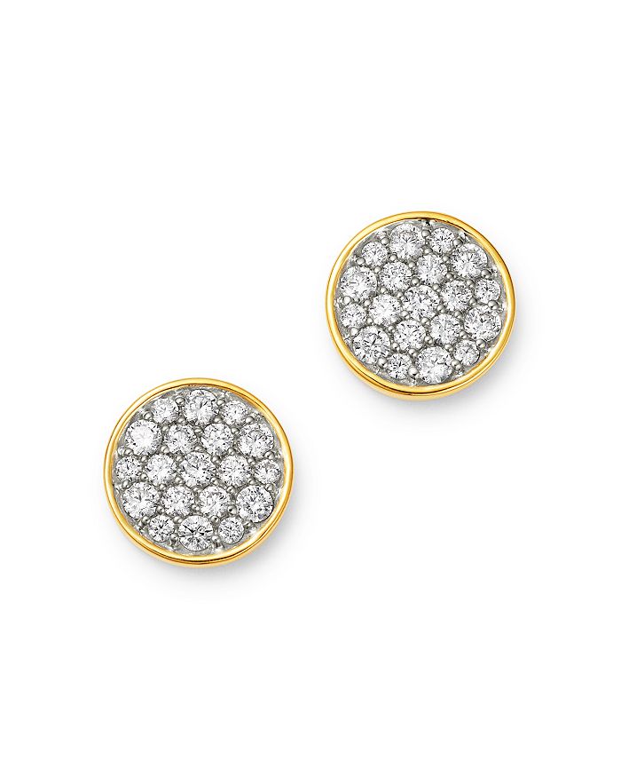 Bloomingdale's Diamond Pave Disc Stud Earrings In 14k Gold, 1.0 Ct. T.w. - 100% Exclusive In White/gold
