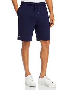 Lacoste Sport Fleece Shorts In Navy Blue