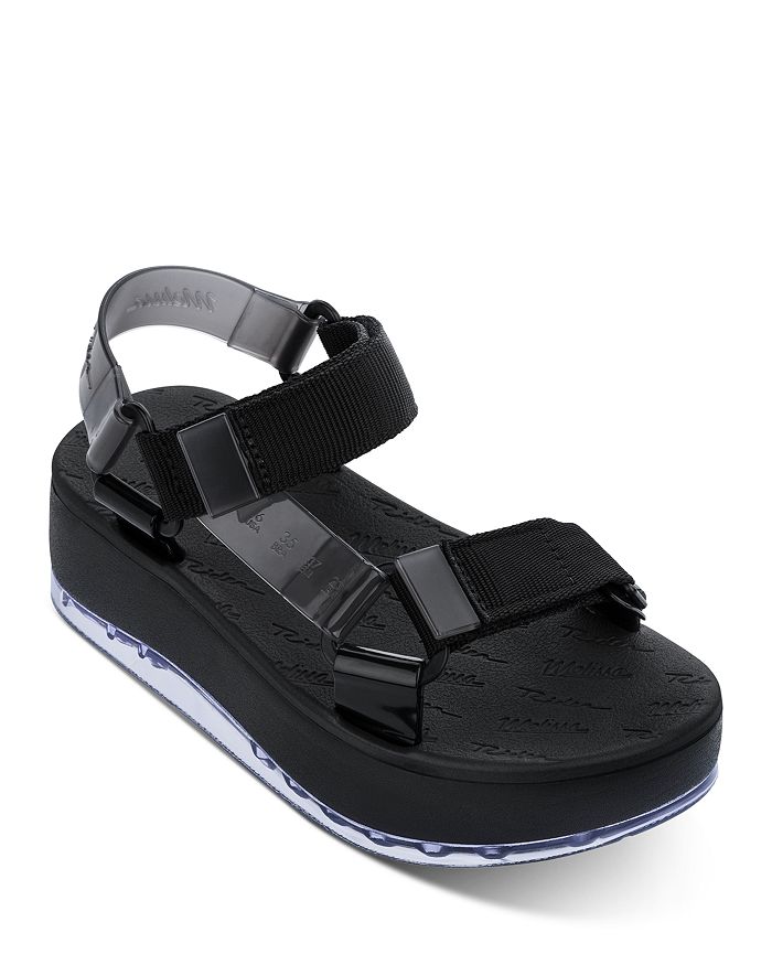Melissa Women's Papete + Rider Strappy Platform Sandals In Black