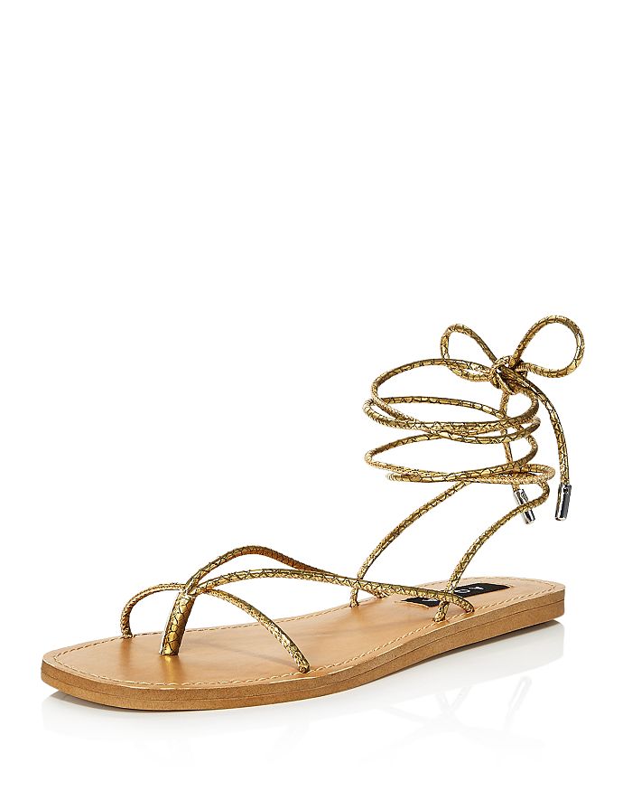Aqua Women's Zina Strappy Sandals - 100% Exclusive In Gold Snake