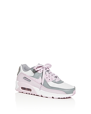 Nike Unisex Air Max 90 Low-top Sneakers - Big Kid In Particle Gray/iced Lilac/photon Dust
