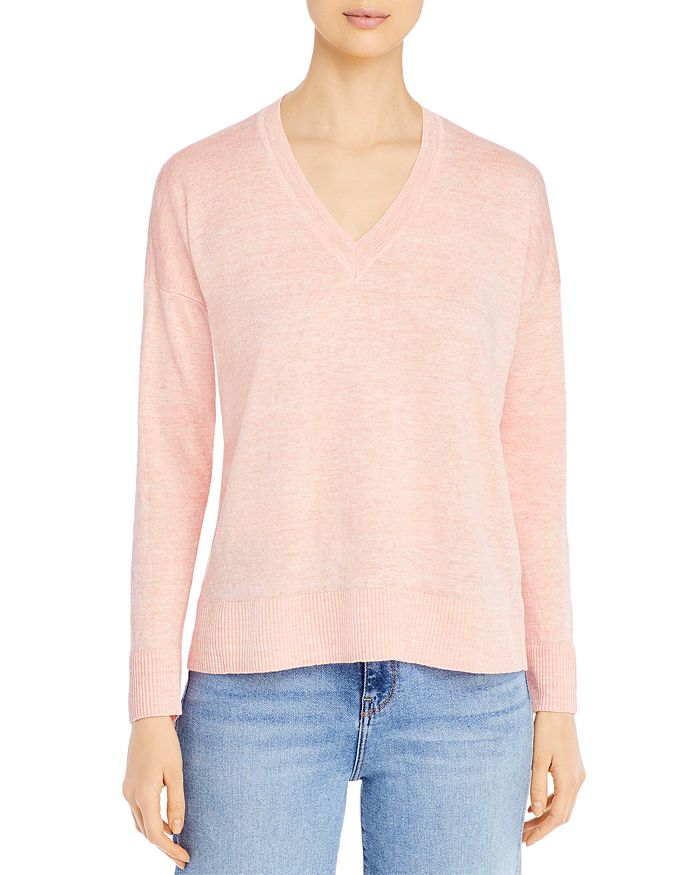 Eileen Fisher Organic Linen V-Neck Sweater | Bloomingdale's