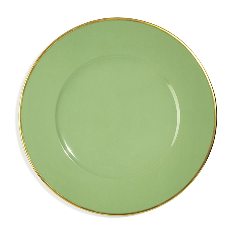 Anna Weatherley Brushed Gold Charger In Mint Green