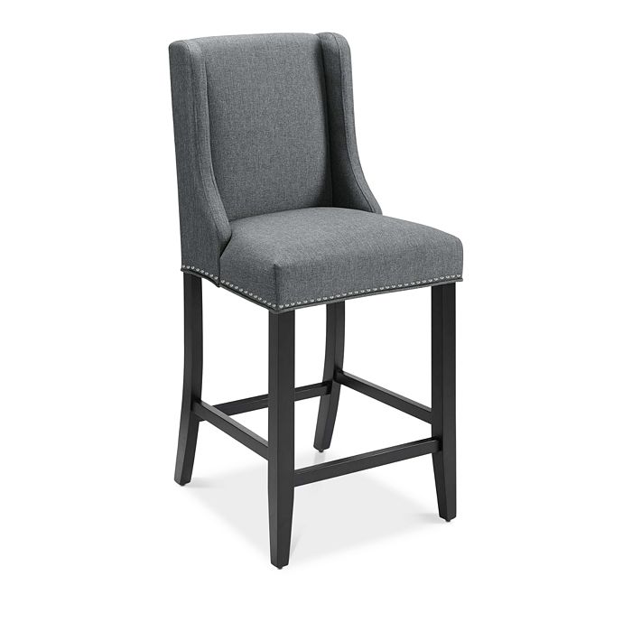 Modway Baron Upholstered Fabric Counter Stool In Light Gray
