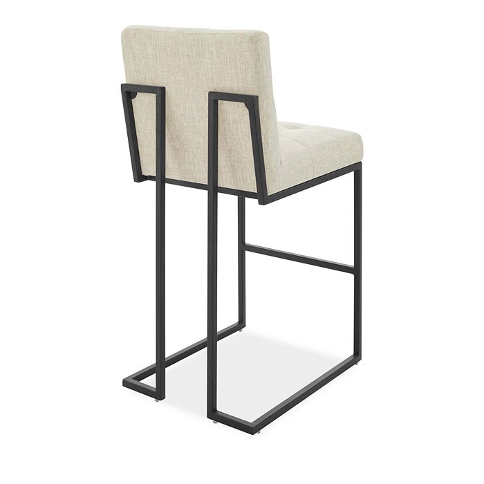 Shop Modway Privy Black Stainless Steel Upholstered Fabric Bar Stool In Gray